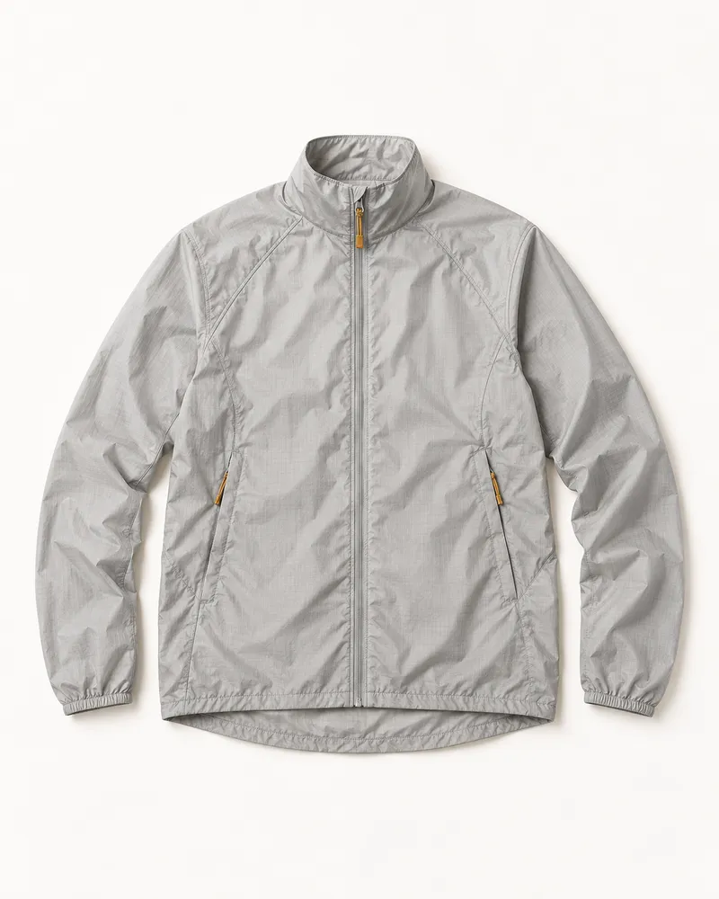 Pale mineral-grey lightweight running shell